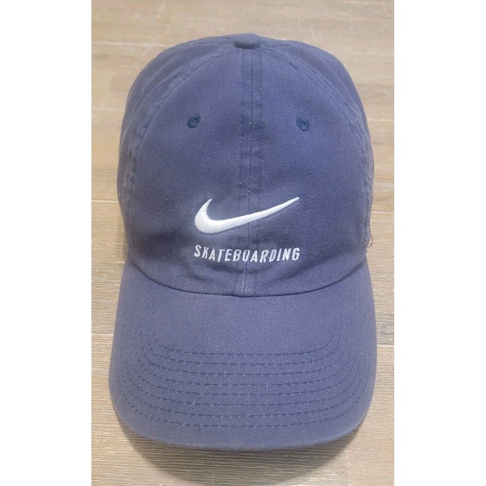 Nike Skateboarding Hat Navy Blue Strap Back Cap Swoosh Heritage86 SB Adjustable